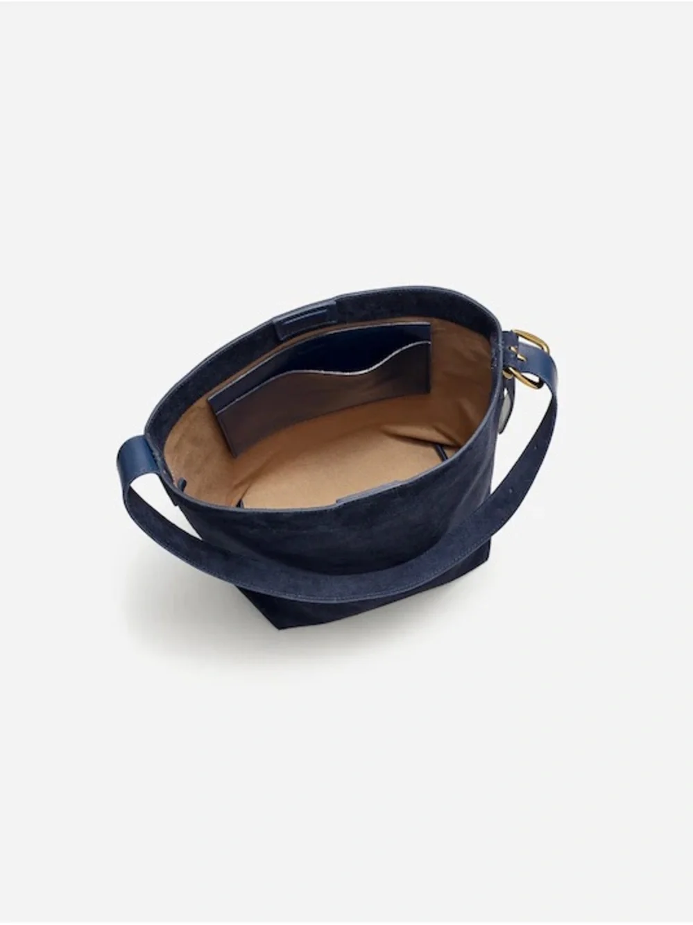 Madewell Classic Blue Suede Shoulder Tote - Bucket Bag, NWT